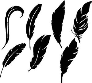 300x272 Die Cut Outs Silhouette Feather Shape X 14 Topper Scrapbook Fairy