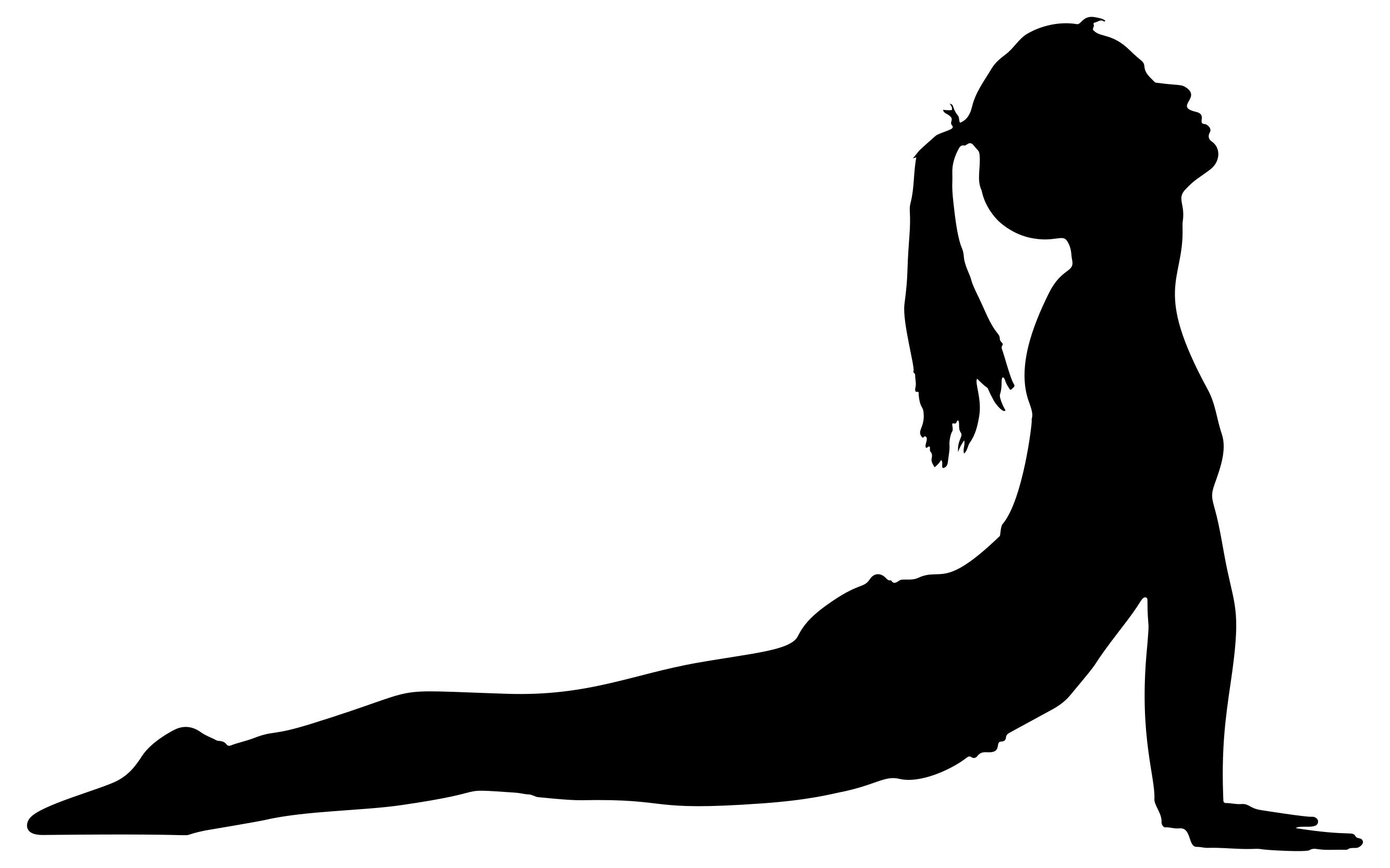 2666x1665 Female Yoga Pose Silhouette 26 Clipart