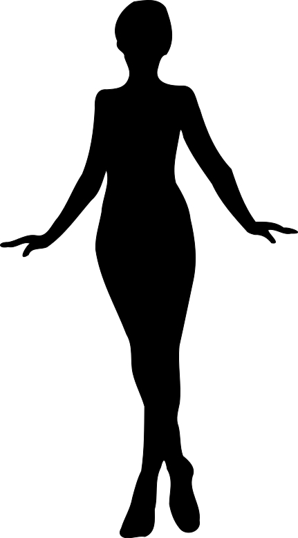 431x779 Graceful Girl Woman Silhouette Stencil Decoration