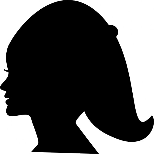 626x626 Female Head Silhouette Of Short Hair Icons Free Download
