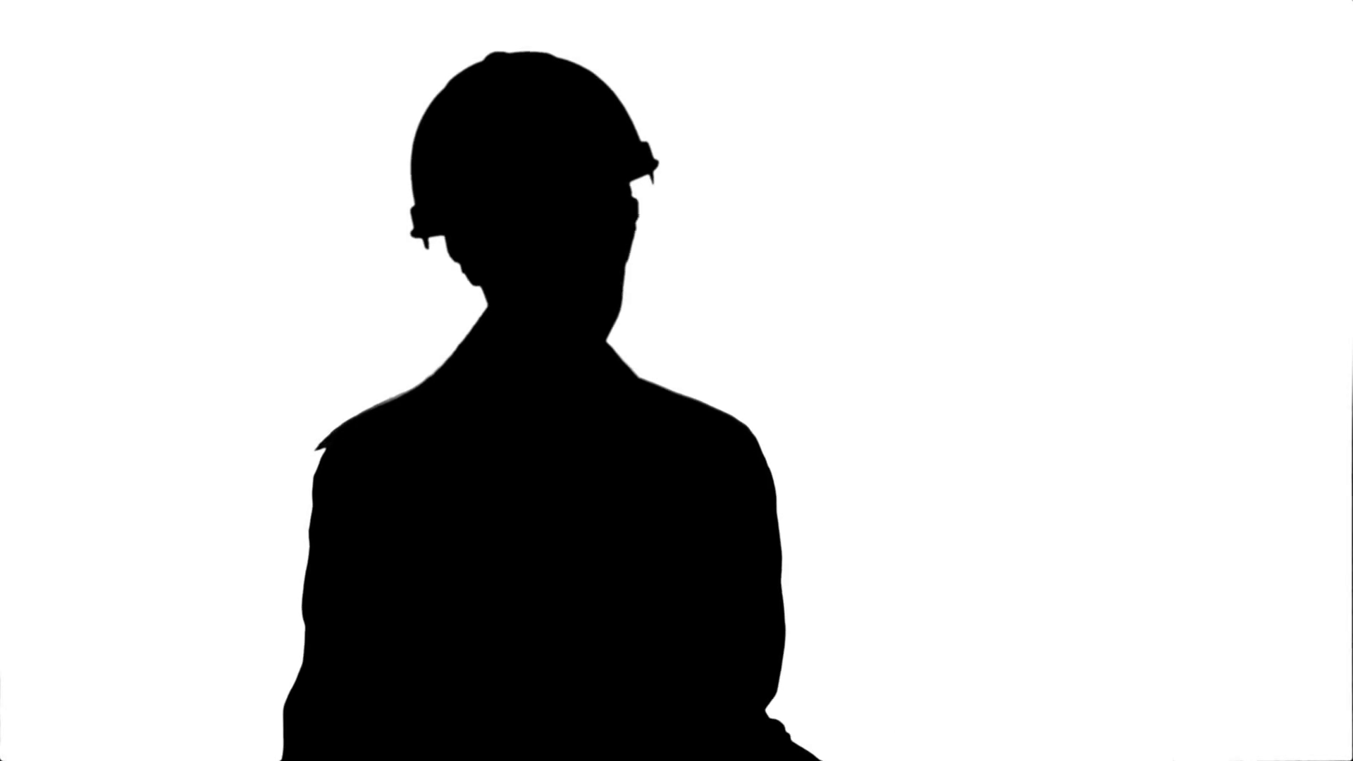 1920x1080 Silhouette Female Engineer In Helmet Reading Contract And Nodding