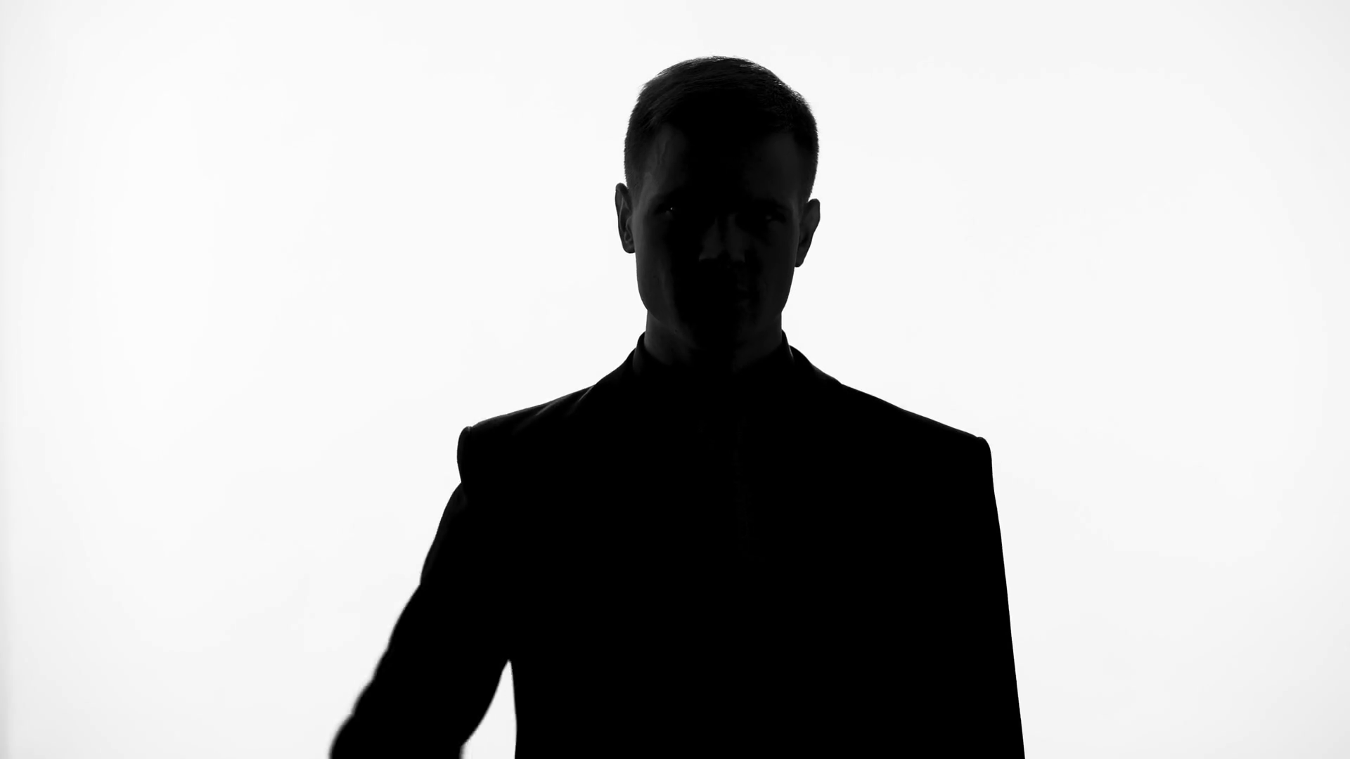 1920x1080 Man Silhouette Shows Stop Sign With Hand, Fight Against Corruption