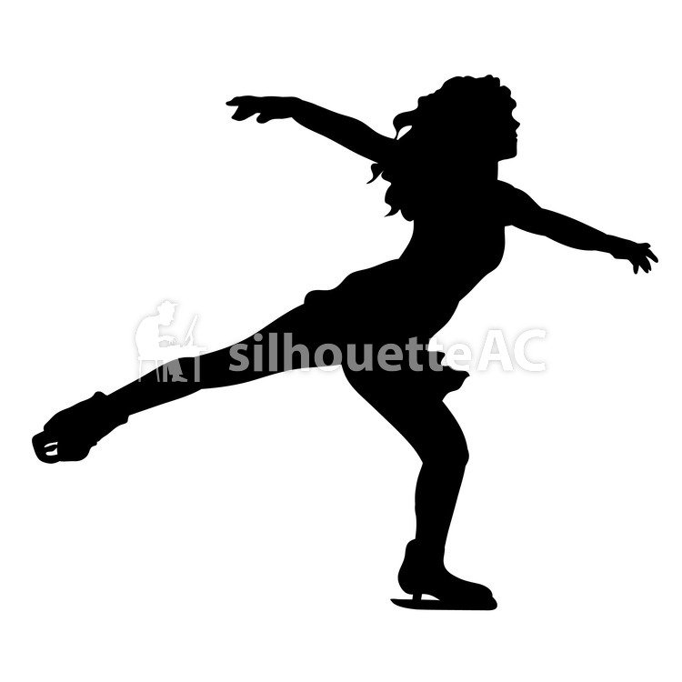750x750 Free Silhouette Vector Ice Skate, Athlete