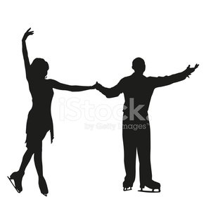 300x300 Silhouette Of Figure Skating Pair Premium Clipart