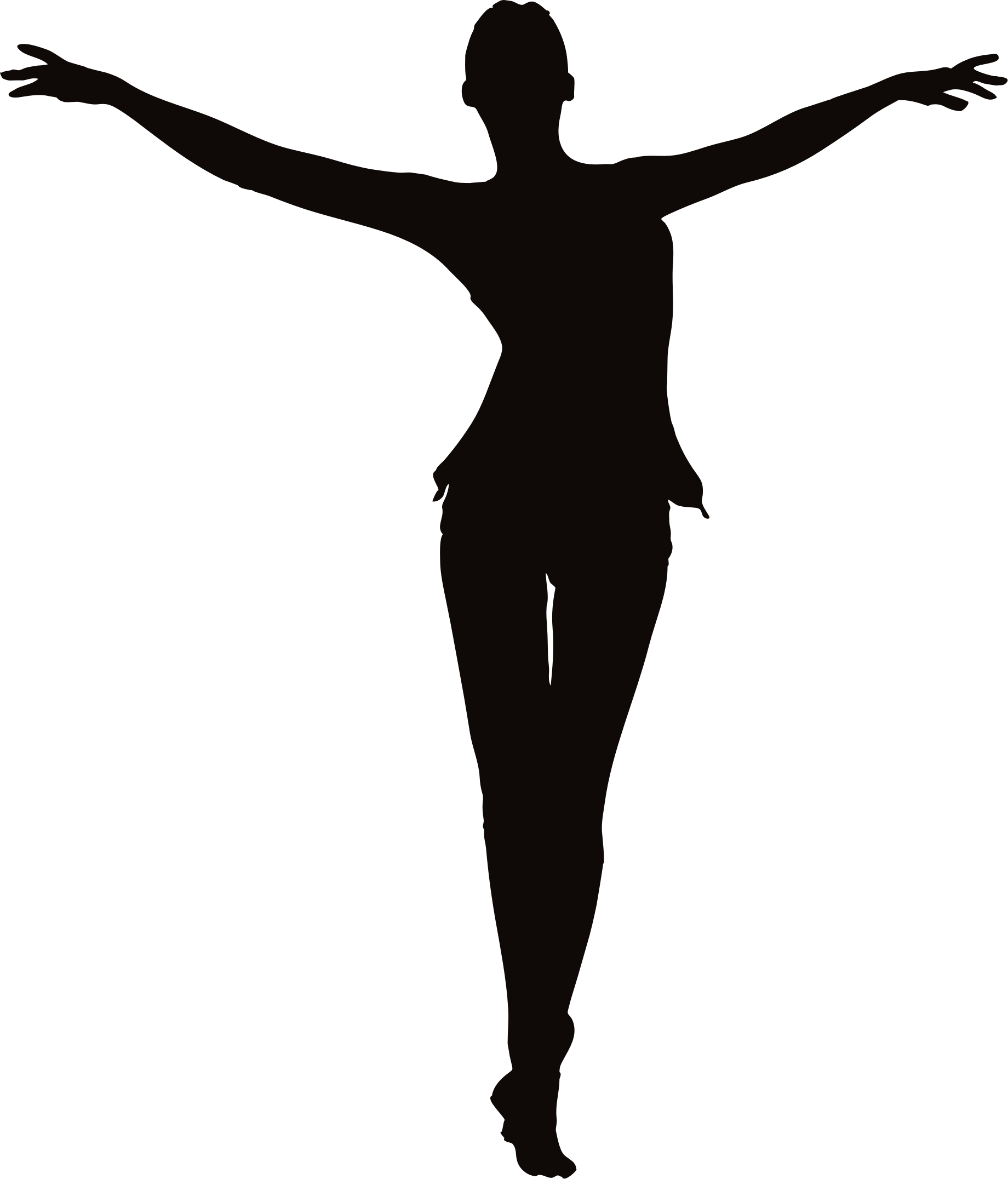 1840x2152 Female Figure Arms Up Clipart