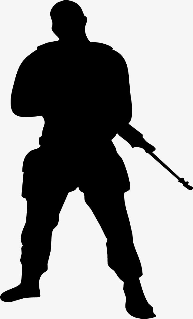 637x1051 Black Armed Police Figure Silhouette, Black, Business, Silhouette