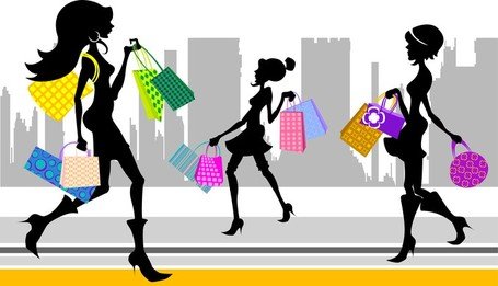 455x261 Shopping Fashion Figures, Clipart