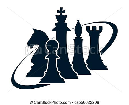 450x366 Silhouette Of Chess Figures On White. Silhouette Of Chess Stock