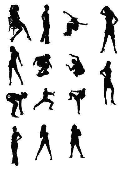 400x541 Women And Sports Figures Silhouette, Vectors