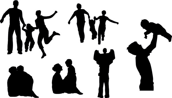 600x342 Dynamic Figures Silhouette Vector Free Vector 4vector