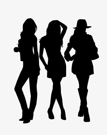 359x453 Silhouette Figures, Beauty, Sketch, Black Png Image For Free Download