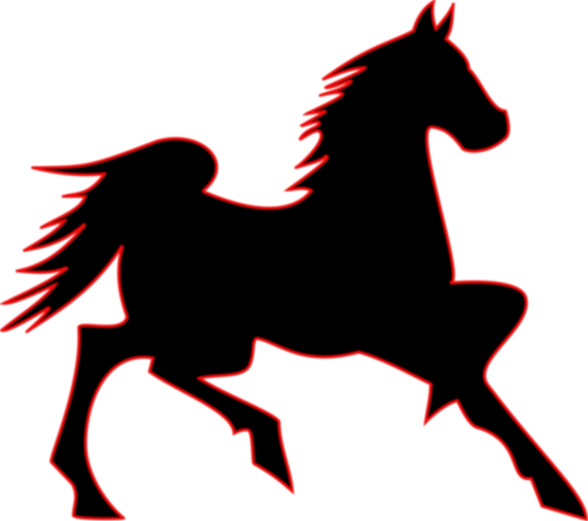 2400x2127 Fire Horse By @sabrog, A Horse With A Red Silhouette.,