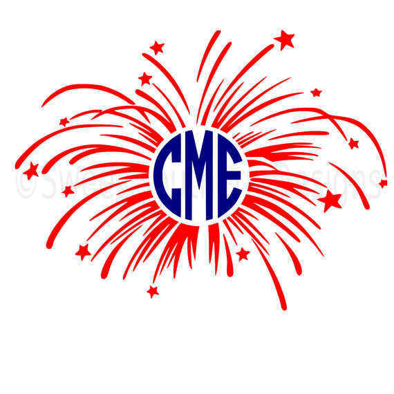 570x570 Monogram Fireworks Fourth Of July Memorial Day Svg Instant