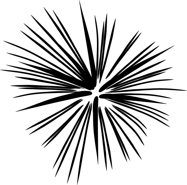 600x593 Black And White Fireworks Clip Art