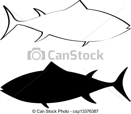450x394 Tuna Fish Silhouette Vector Illustration Vector