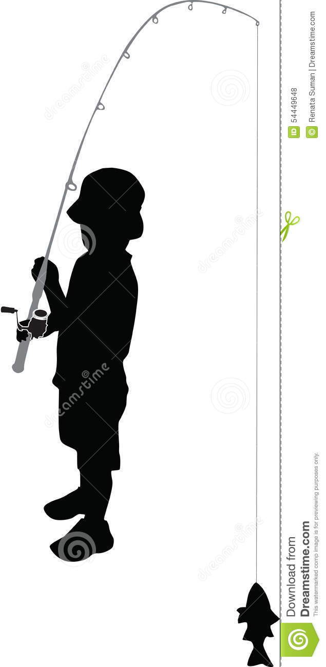 635x1300 Fisherman Boy Silhouette Clipart