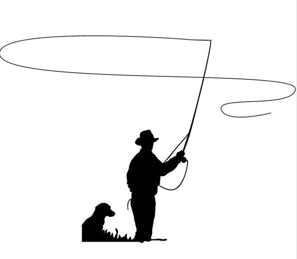 600x522 Clipart Fly Fishing Silhouette