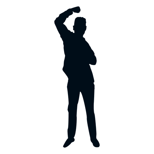 512x512 Happy Boy Raising Fist Silhouette