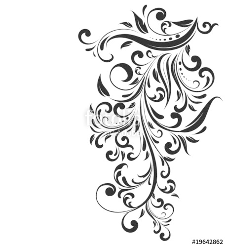 458x500 Abstract Floral Silhouette, Element For Design. Stock Image