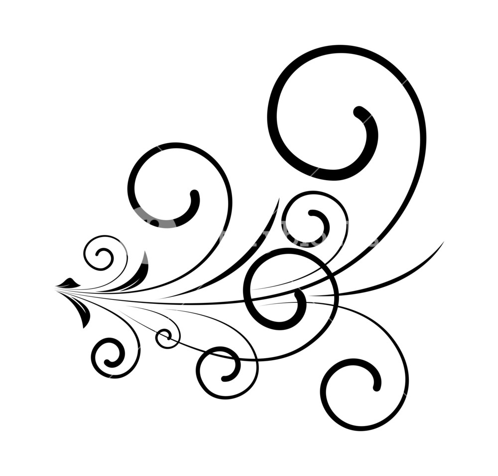 1000x954 Decorative Old Swirl Floral Silhouette Royalty Free Stock Image