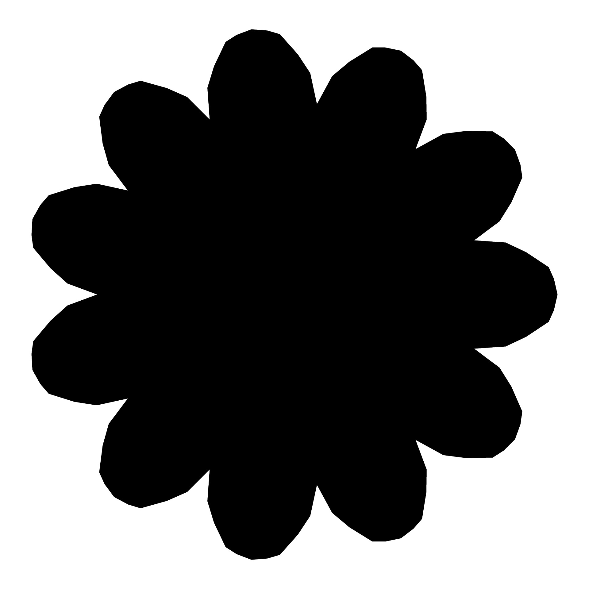 1920x1920 11 Petal Flower Silhouette Free Stock Photo