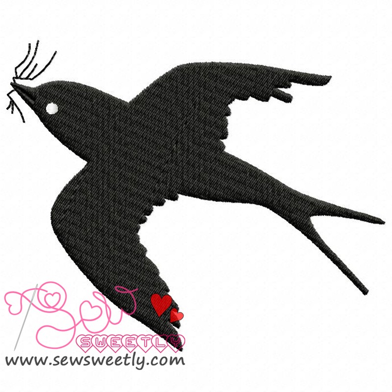 800x800 Flying Bird Silhouette Embroidery Design