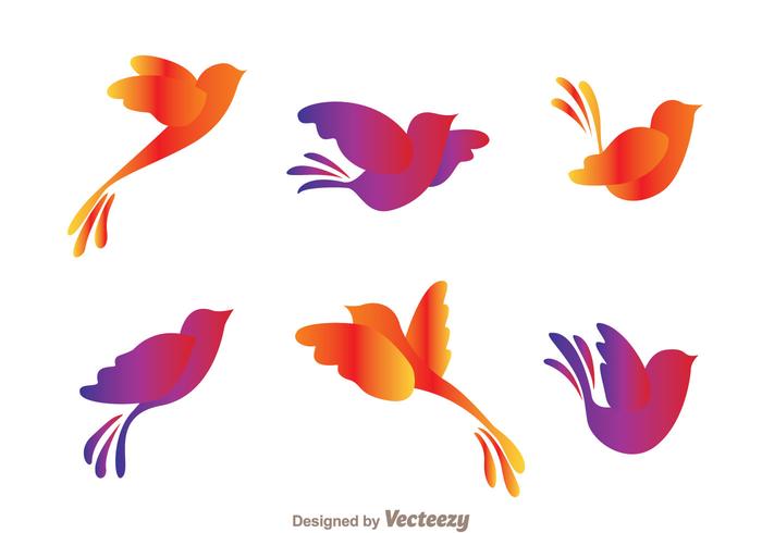 700x490 Colorful Flying Bird Silhouette Vectors