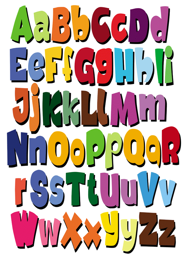 595x842 Colorido Abecedario Decorativo Fonts, Alphabet