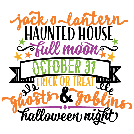 432x432 Halloween Night Word Art Svg Scrapbook Cut File Cute Clipart Files