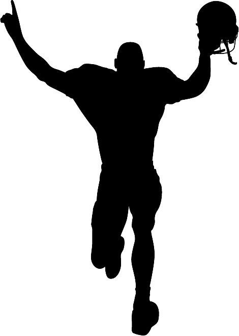 470x660 Football Player Victory Silhouette Die Cut Vinyl Decal