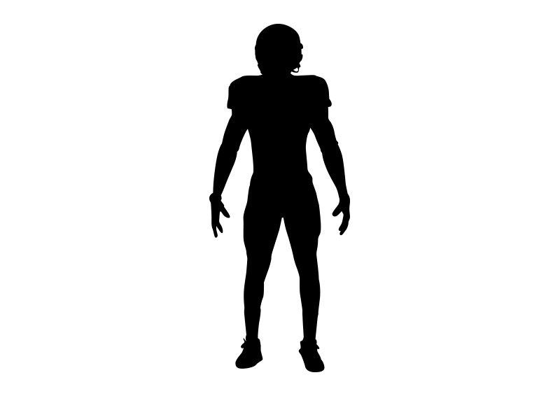 800x566 Football Player Silhouette On White Background