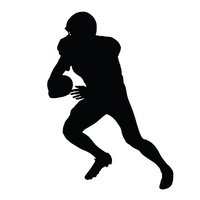 200x200 American Football Player, Isolated Stock Vectors