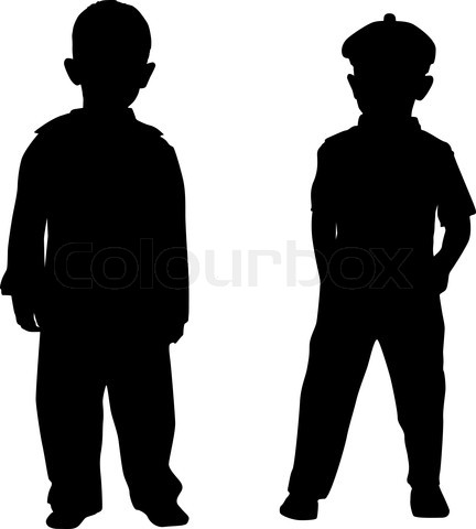 432x480 Silhouette Kids Stock Vector