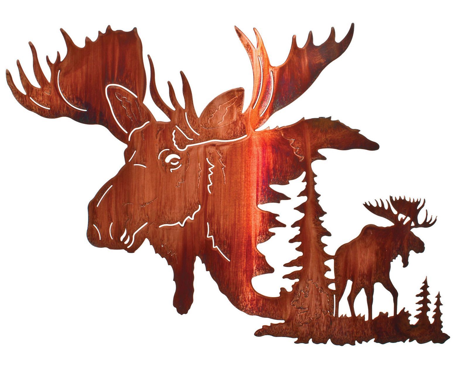 1557x1260 North Woods Moose Montage Metal Wall Hanging 10 Gourds