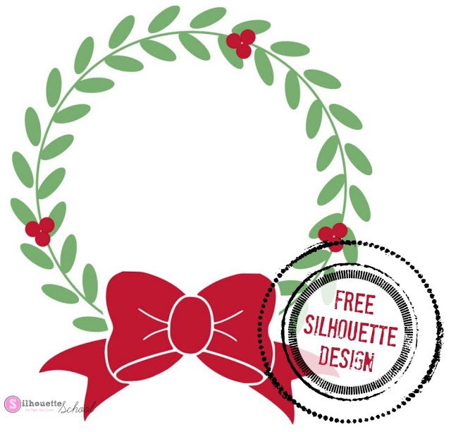 640x612 Free Holiday Wreath Silhouette Design File Silhouette Cameo