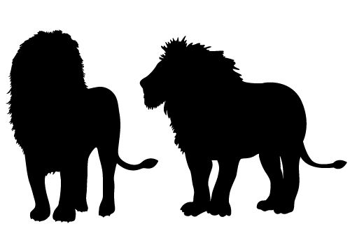 500x350 The King Of Wild Lion Silhouette Vector Free Download Silhouette