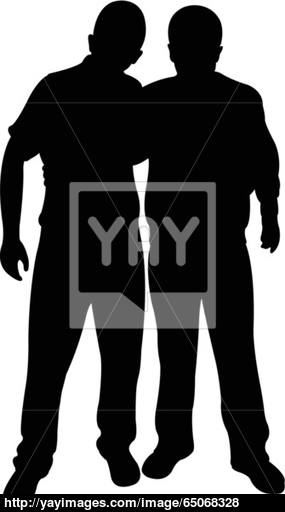 285x512 Two Friends Silhouette Vector Vector