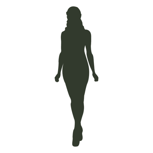 512x512 Woman Walking Pose Silhouette Front