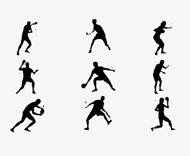 610x500 Playing A Variety Of Postures In Table Tennis, Silhouette