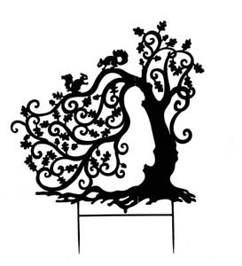 273x300 Tree With Squirrels Silhouette Garden Stake Ebay