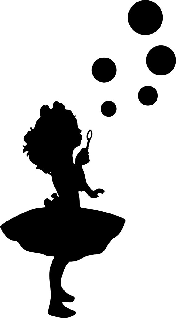570x1028 Girl Blowing Bubbles 2 Girls Room Wall Decal By Brithedecalguy