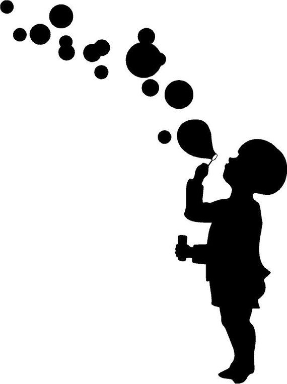 Silhouette Girl Blowing Bubbles at GetDrawings | Free download