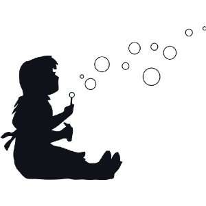 Silhouette Girl Blowing Bubbles at GetDrawings | Free download