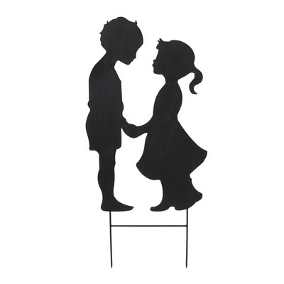 400x400 Wind Amp Weather Dandelion Girl Silhouette Metal Garden Stake