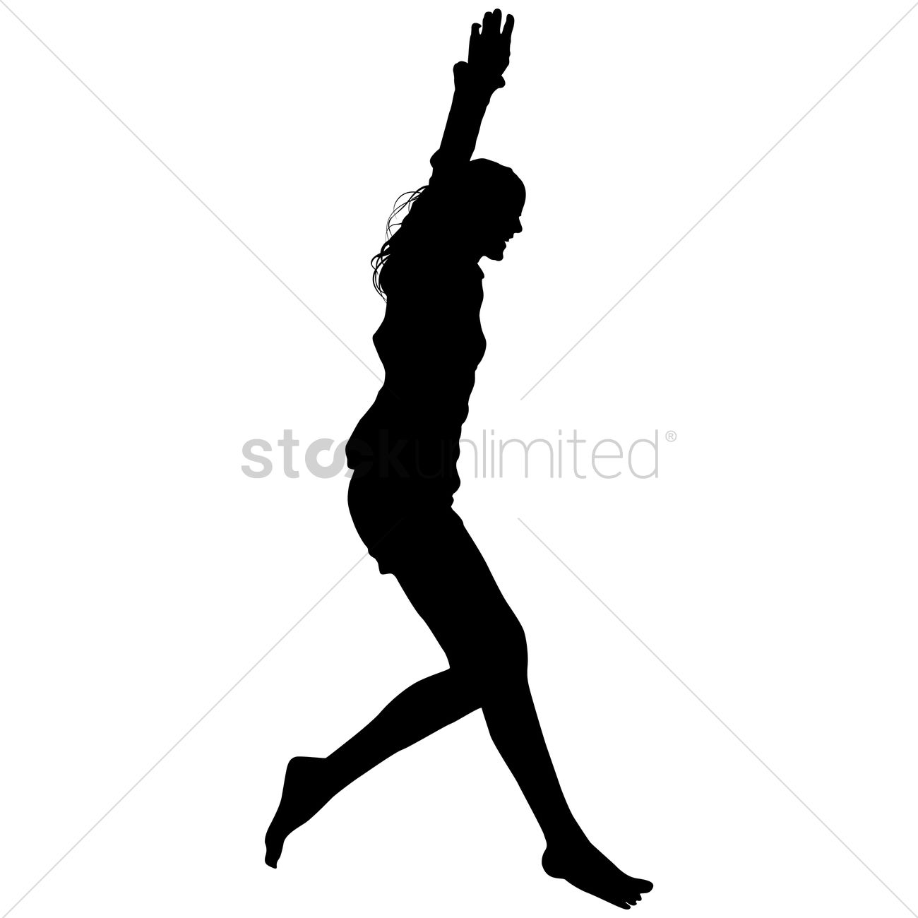 1300x1300 Silhouette Of A Girl Dancing Vector Image