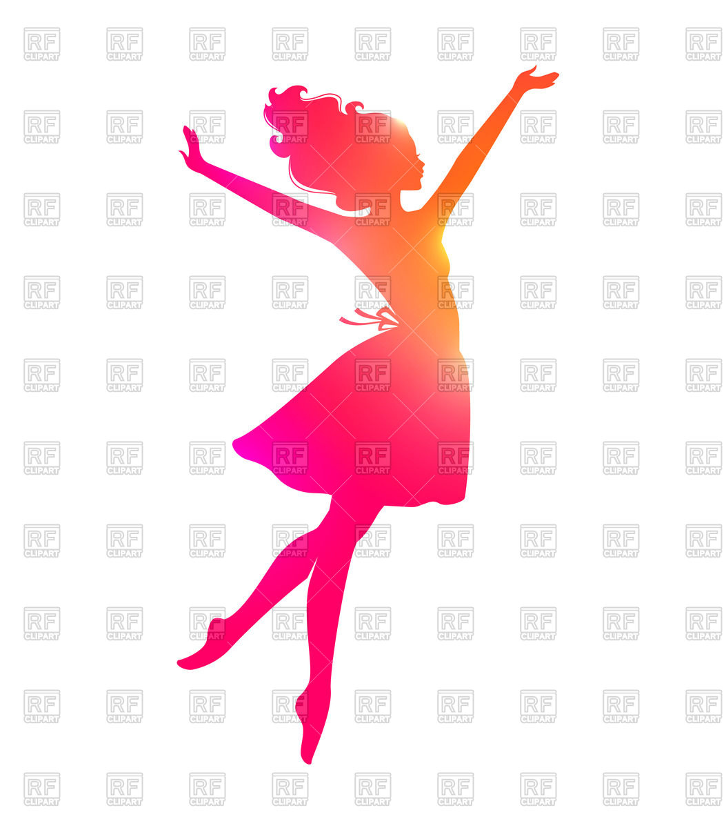 1053x1200 Silhouette Of Dancing Woman Royalty Free Vector Clip Art Image