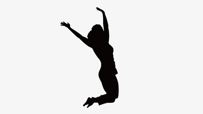 650x366 Jumping Silhouette Figures, Woman Silhouette, Vector Silhouettes