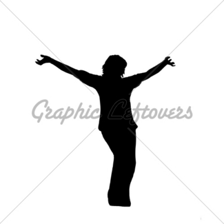 325x325 Silhouette Of A Girl Jumping Gl Stock Images