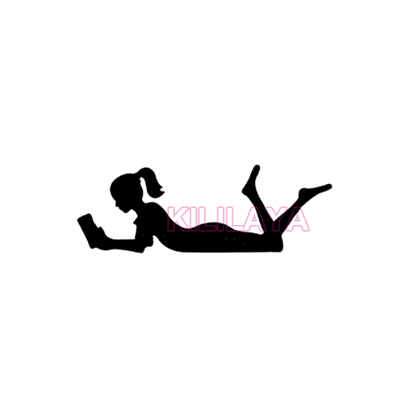 800x800 Girl Reading Silhouette Wall Sticker For Powerpoints And Light