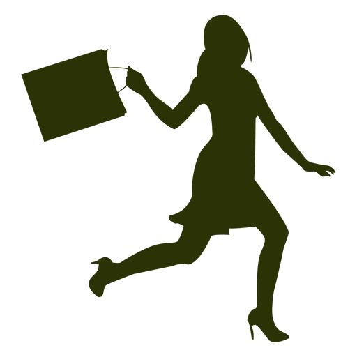 512x512 Happy Shopping Girl Silhouette 1
